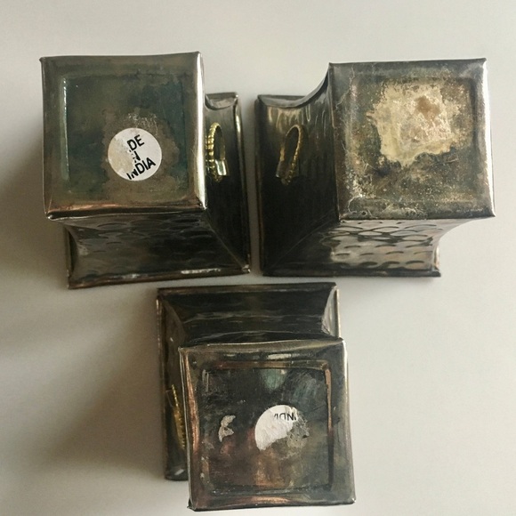 Brass Urn Planters Flowerpots Vintage Boho Small Succulent Set of 3 - Picture 5 of 5